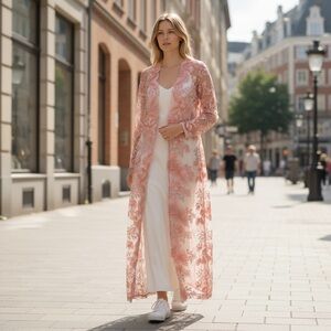 Pink Mesh Floral Dress
New